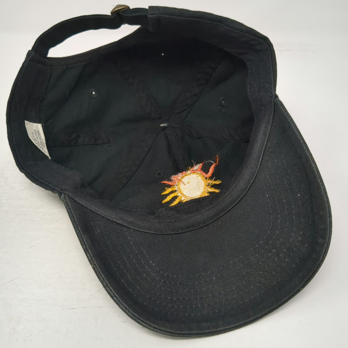 Lumi Sun Baseball Cap Black One Size Embroidered Yellow Orange Slideback Hat