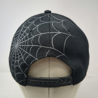 Marvel Snapback Hat Black One Size Metal Spider Logo Red Web Print Super Hero