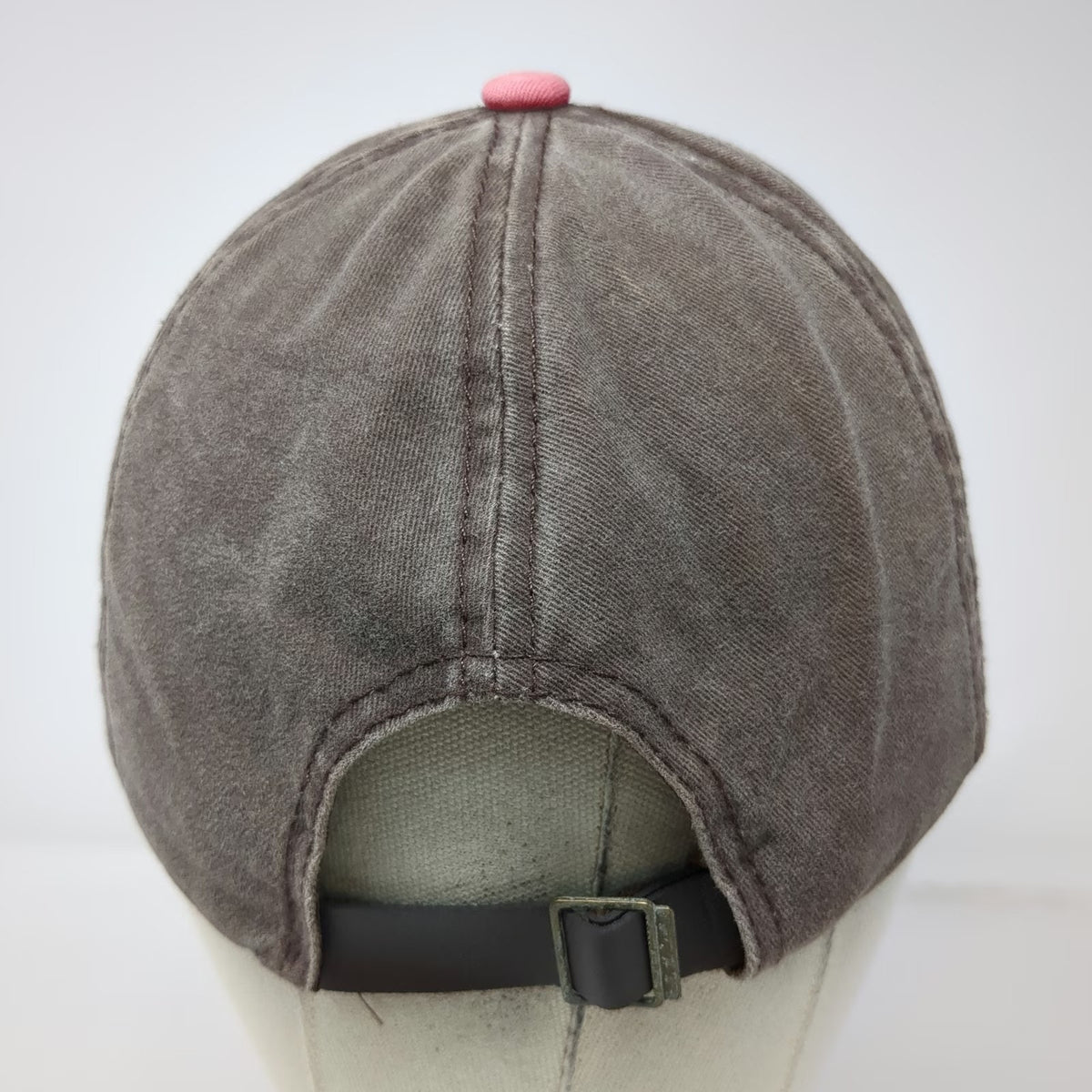5 Panel Pink Ivory One Size Bahamas Ship Wheel Distressed Cotton Strapback Hat