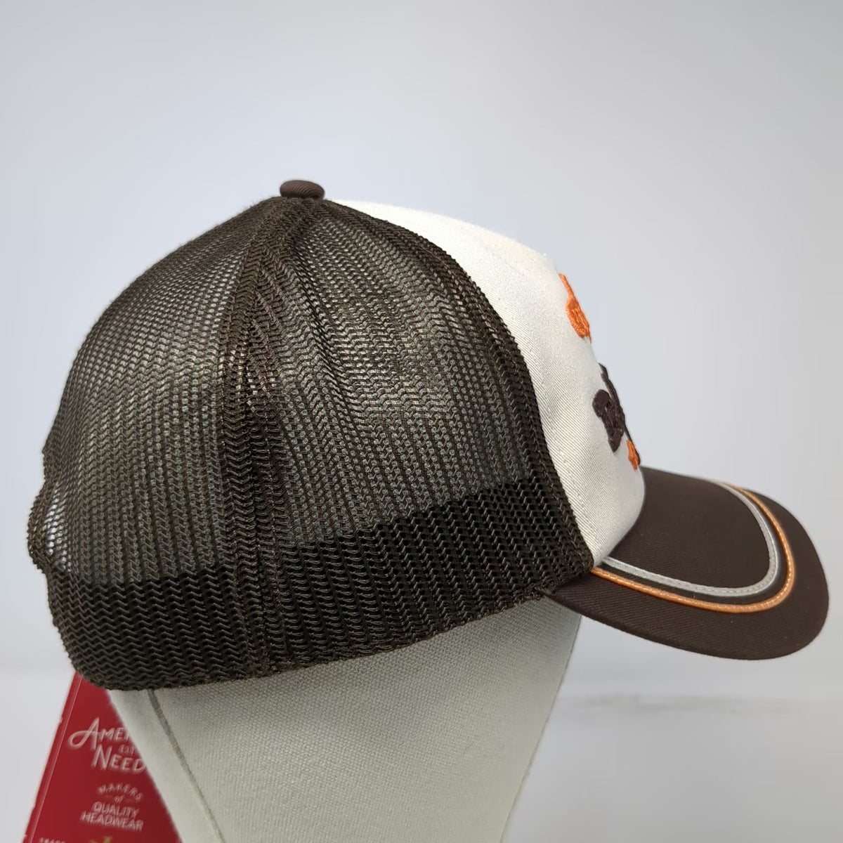 American Needle Trucker Hat Brown OS Waylon Ramblin Man Mesh Back Piping W/Tags