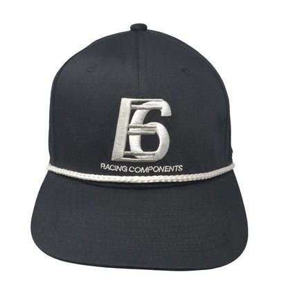 E6 Racing Components Trucker Hat Black One Size Adjustable Embroidered Rope