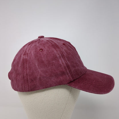 Unbranded Slideback Hat Red One Size Adjustable Vented Holes 6 Panel Blank