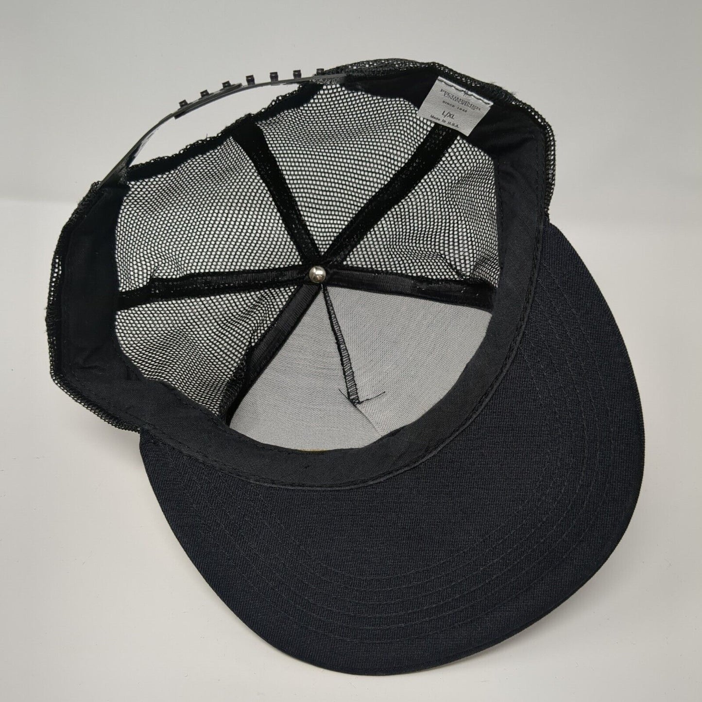 NHP Snapback Trucker Hat Black L/XL Mesh Back Fechheimer Uniforms