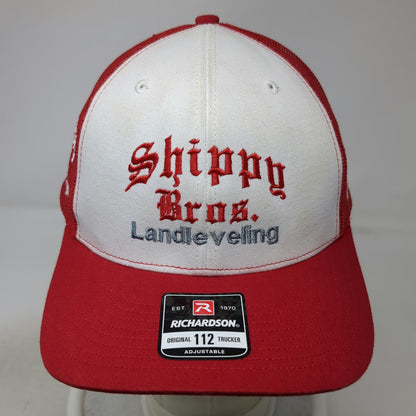 Richardson Trucker Hat Red One Size Shippy Bros Landleveling 65 Year Snapback