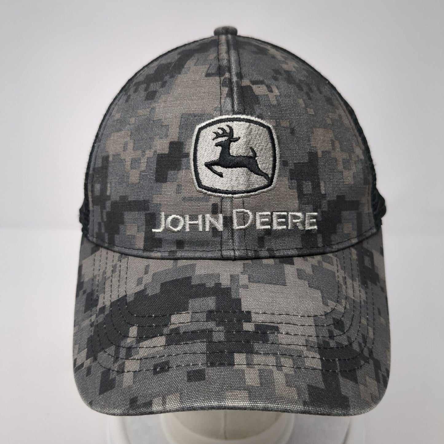 John Deere Snapback Mesh Back Trucker Hat Camo One Size Adjustable