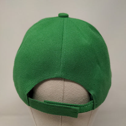 Monogram Strapback Hat Green One Size Adjustable Embroidered 6 Panel