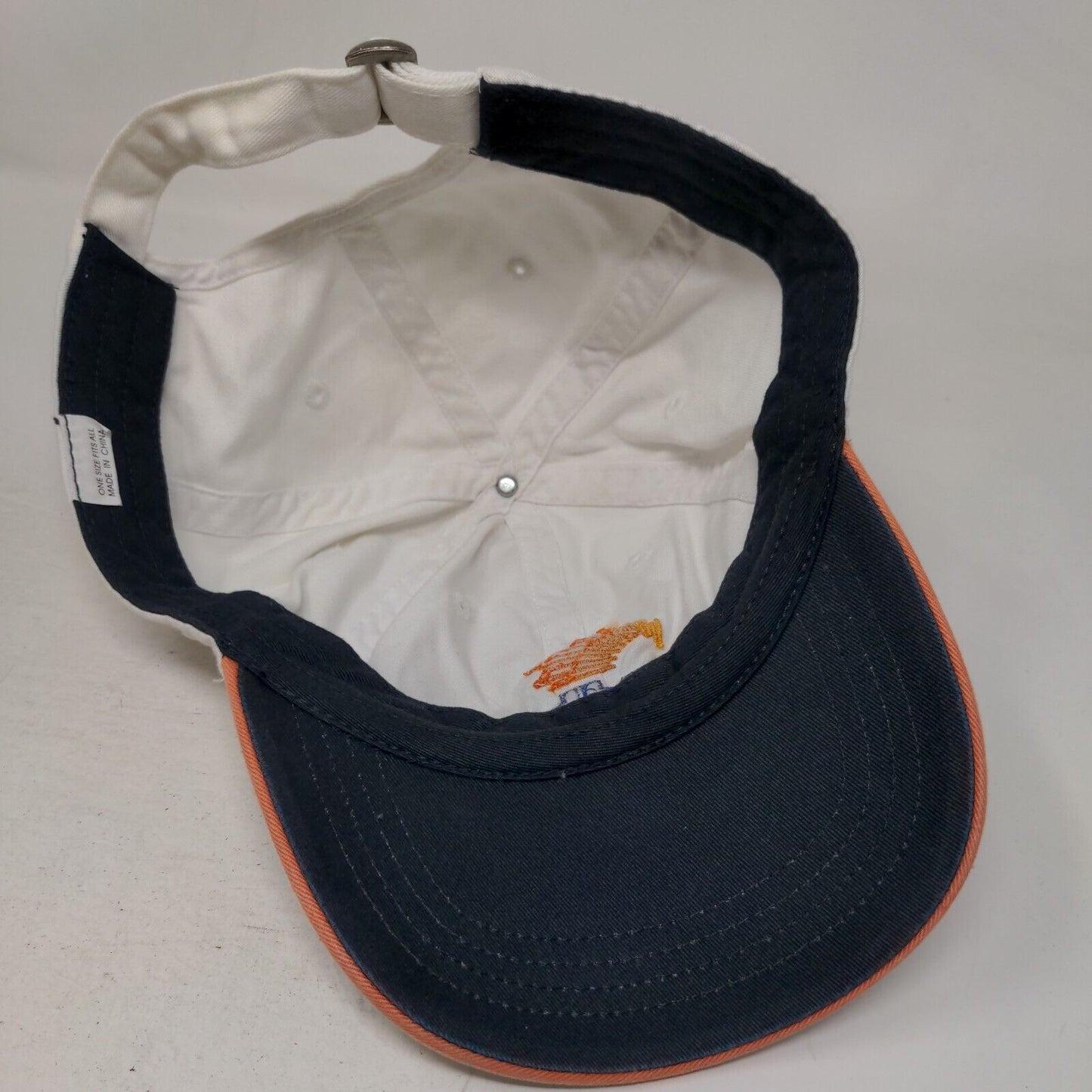 SunTrust Slideback Hat White OSFA Embroidered Adjustable Solid 6 Panel