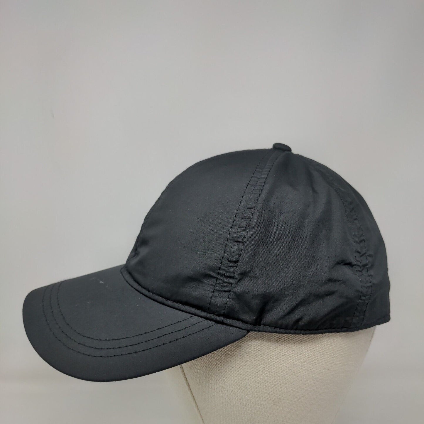 Unbranded Strapback Hat Black One Size Adjustable Vented Holes 6 Panel Blank