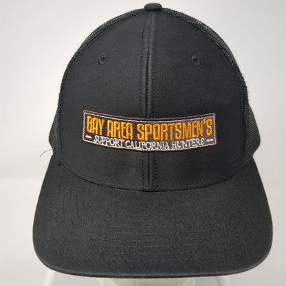 Richardson Trucker Hat Black One Size Bay Area Sportsmen's Hunters Mesh Patch