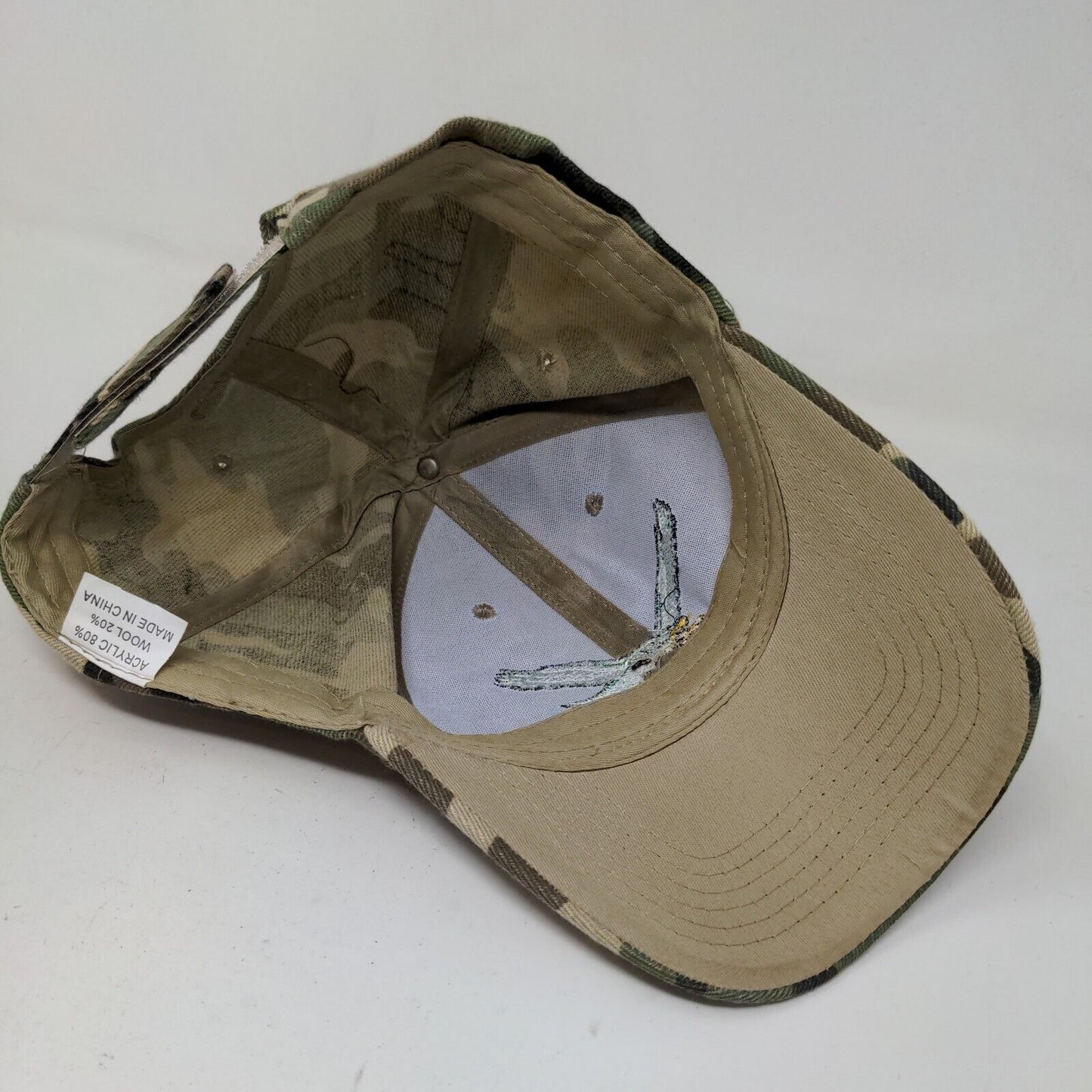 Unbranded Men's Strapback Camo Hat Adjustable Embroidered Green Bird Logo