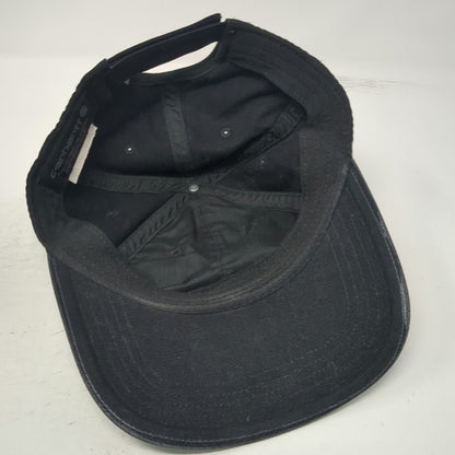 Carhartt Baseball Cap Black One Size Leather Patch Strapback Logo Canvas Hat