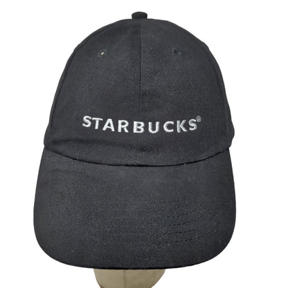 Starbucks Men's Strapback Hat Black Adjustable Embroidered Logo Employee Uniform