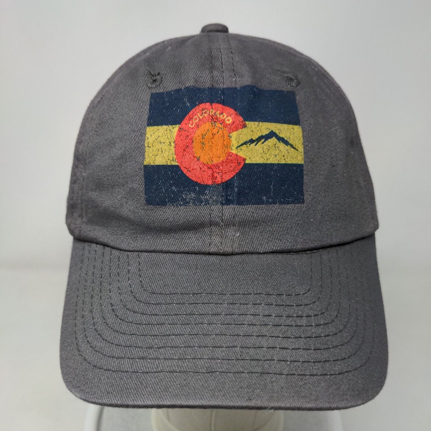 Colorado Strapback Hat Gray OSFM Adjustable 6 Panel Outdoor Cap
