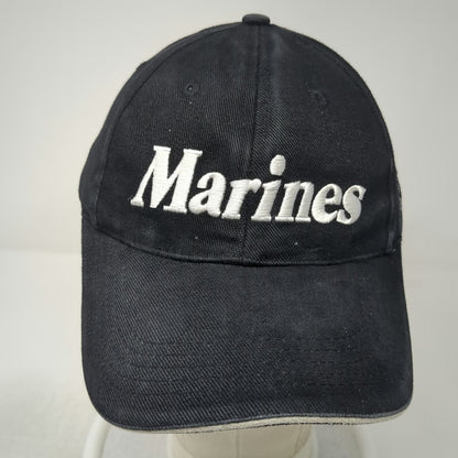 US Marines Baseball Cap Black OS EGA Logo Recruitment USMC Cotton Strapback Hat