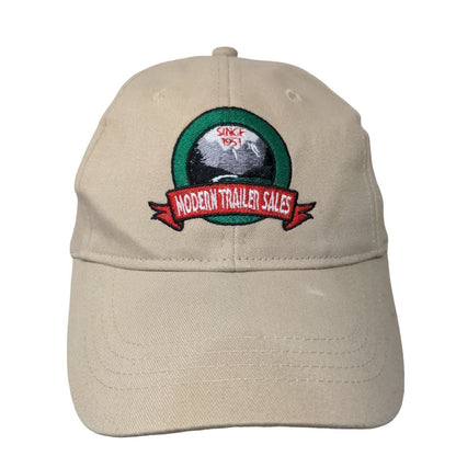 Modern Trailer Sales Boys Strapback Hat Cap Tan Otto Adjustable Embroidered Logo