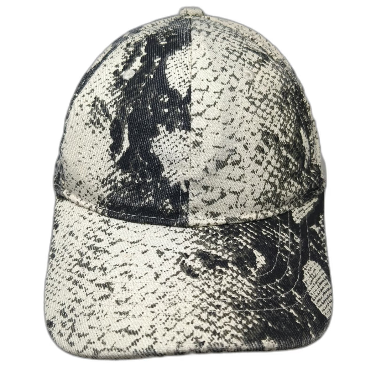 Free Press Baseball Cap White One Size Snakeskin Print Allover Hat Strapback