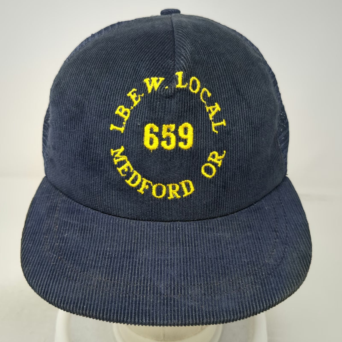 Red River Co. Trucker Hat Blue One Size IBEW Local 659 Union Corduroy USA Made