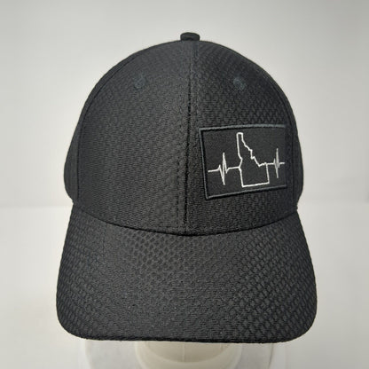Idaho Heartbeat Snapback Hat Black One Size Adjustable Embroidered 6 Panel