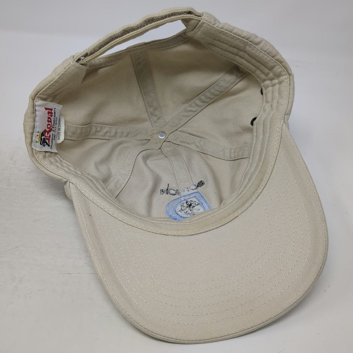 Royal Baseball Cap Beige Blue Black One Size Donjon Marine Compass Logo Hat
