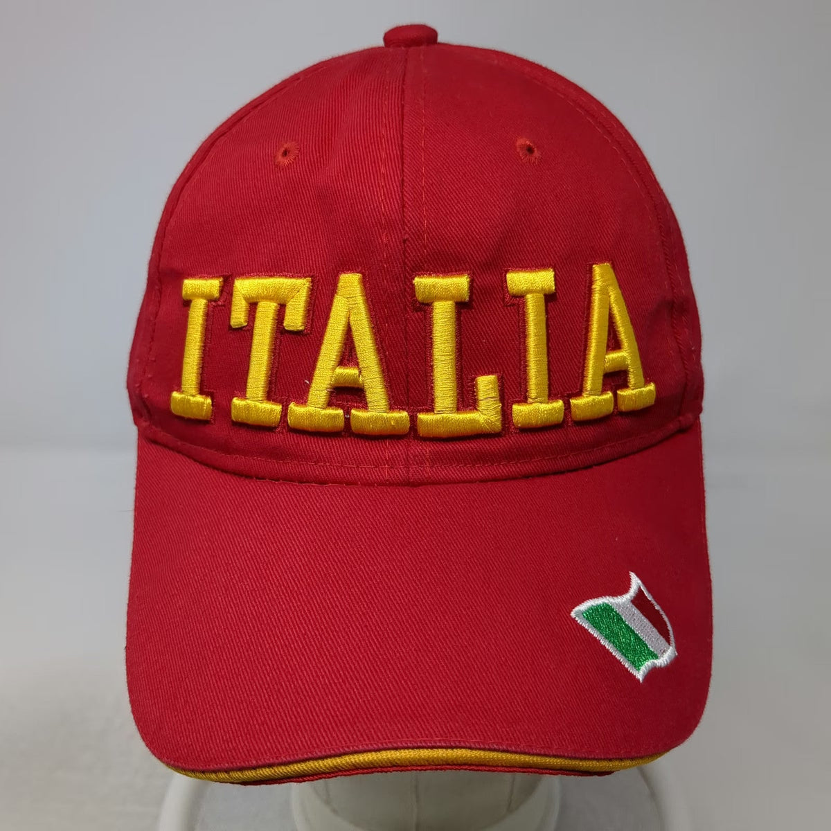 Gruppo Wang Baseball Cap Red One Size Italia Italy Flag Embroidered Hat Strap