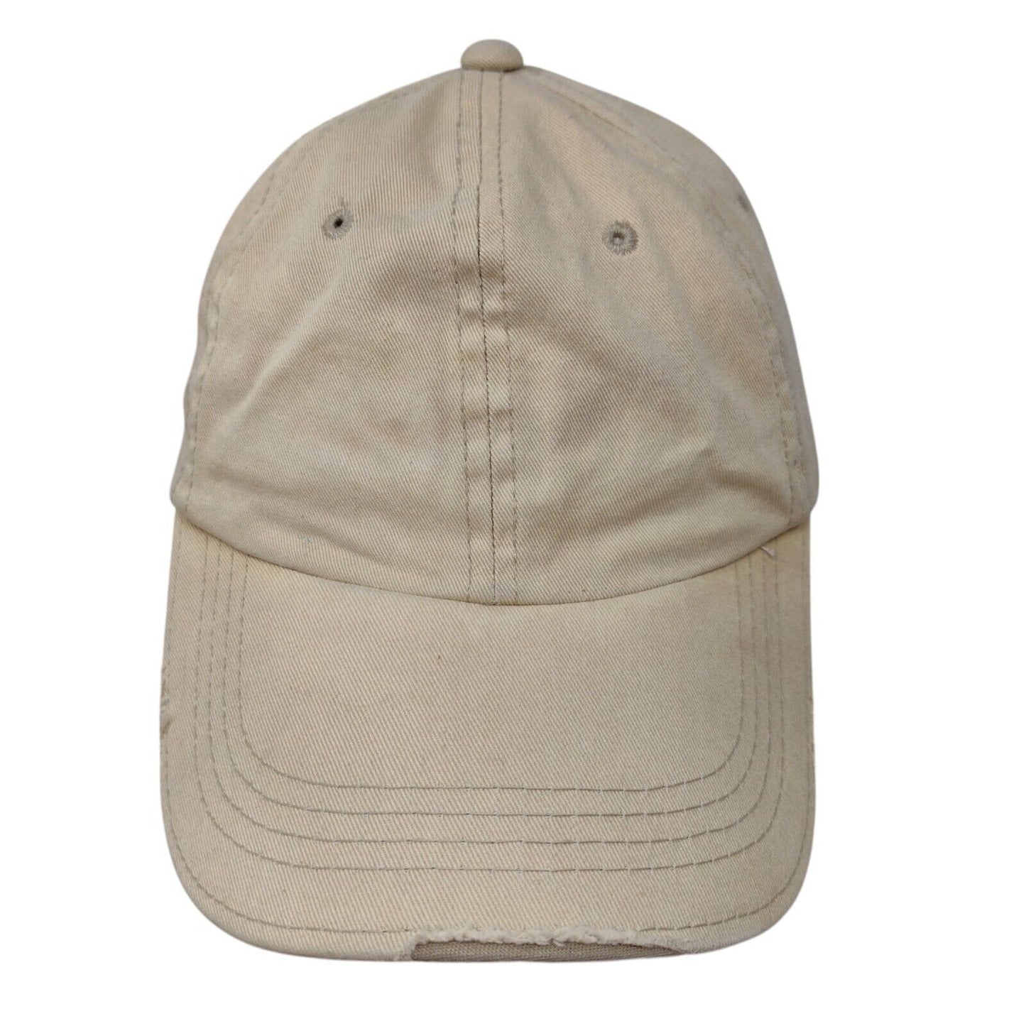 Signatures Slideback Hat Tan One Size Adjustable Vented Holes Distressed Blank