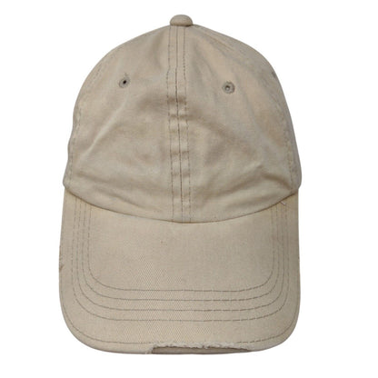 Signatures Slideback Hat Tan One Size Adjustable Vented Holes Distressed Blank