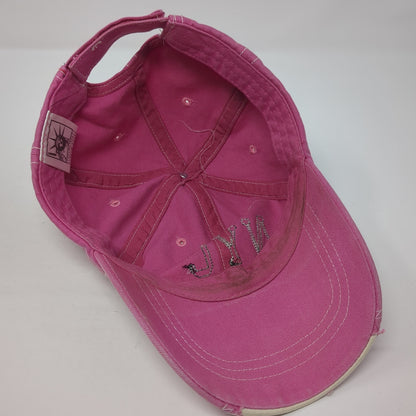 NYC Statue of Liberty Strapback Hat Pink One Size Adjustable Outdoor
