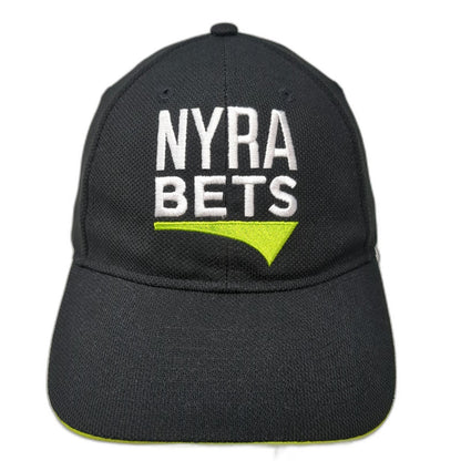 NYRA Bets Horse Racing Betting Black Baseball Cap One Size Hat Strapback Mesh