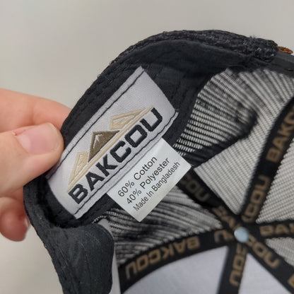 BAKCOU Tribe Member Snapback Trucker Hat Black One Size Adjustable Mesh Back