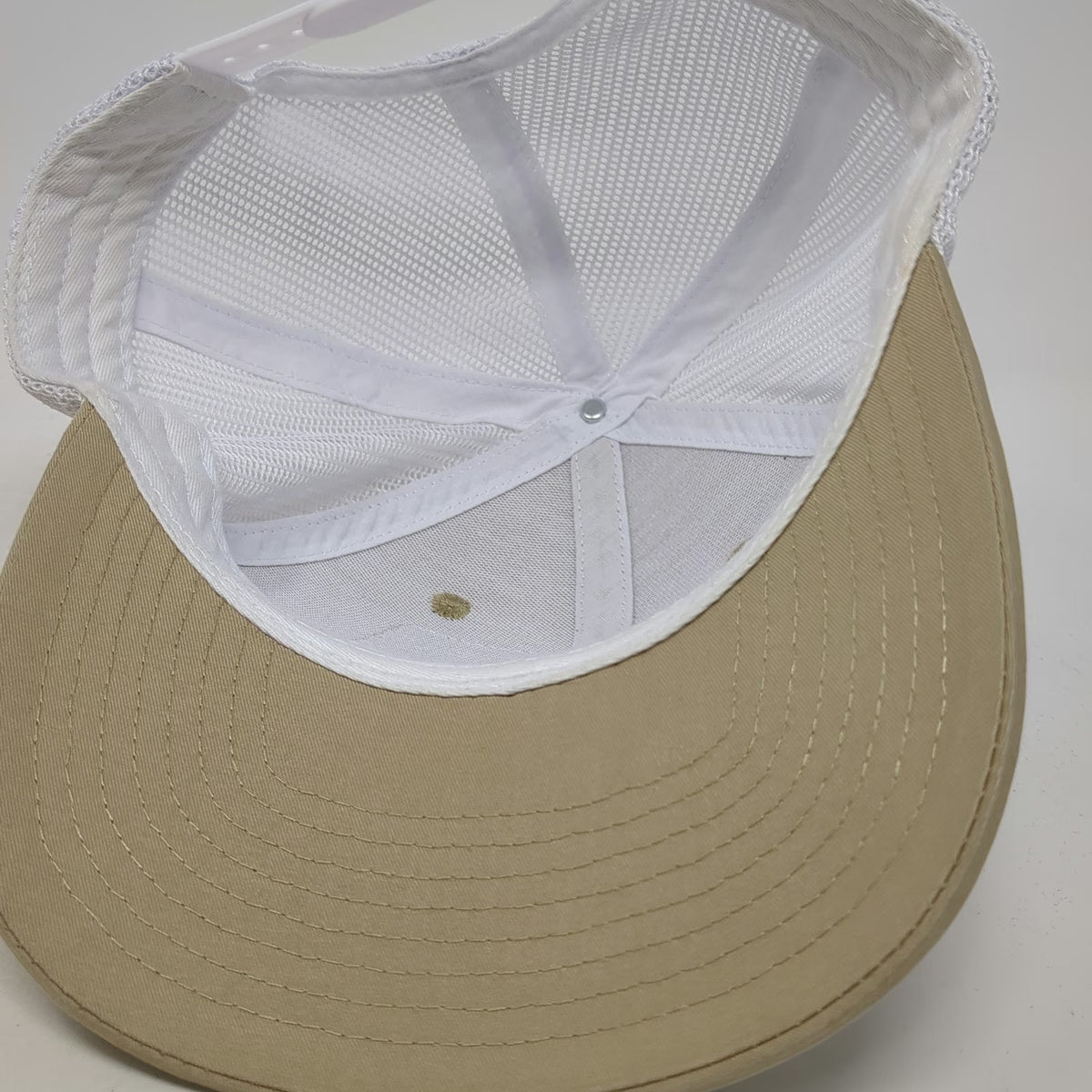 Terry Blacks Barbecue Trucker Hat Beige One Size Snapback Mesh White Black