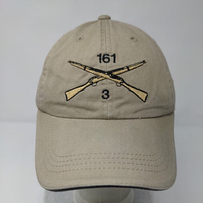 Crossed Rifles Strapback Hat Tan One Size First In War First In Peace