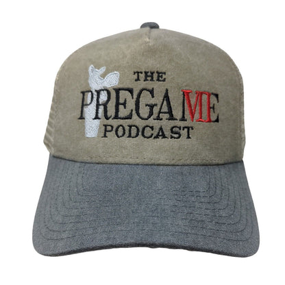 Cobra Men's Snapback Mesh Back Hat Tan Embroidered The Pregame Podcast Logo
