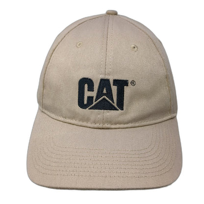 Caterpillar Baseball Cap Beige One Size Slideback Embroidered Logo Workwear Hat