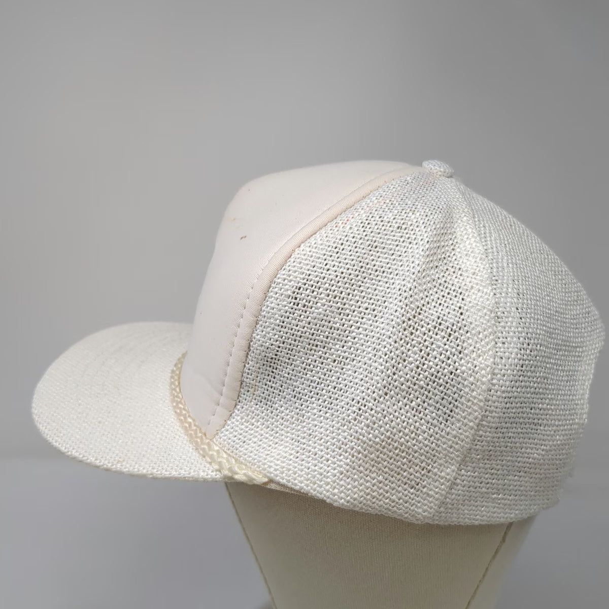 Designer Award Trucker Hat White OS Chevron Safety Award Mesh Snapback Rope