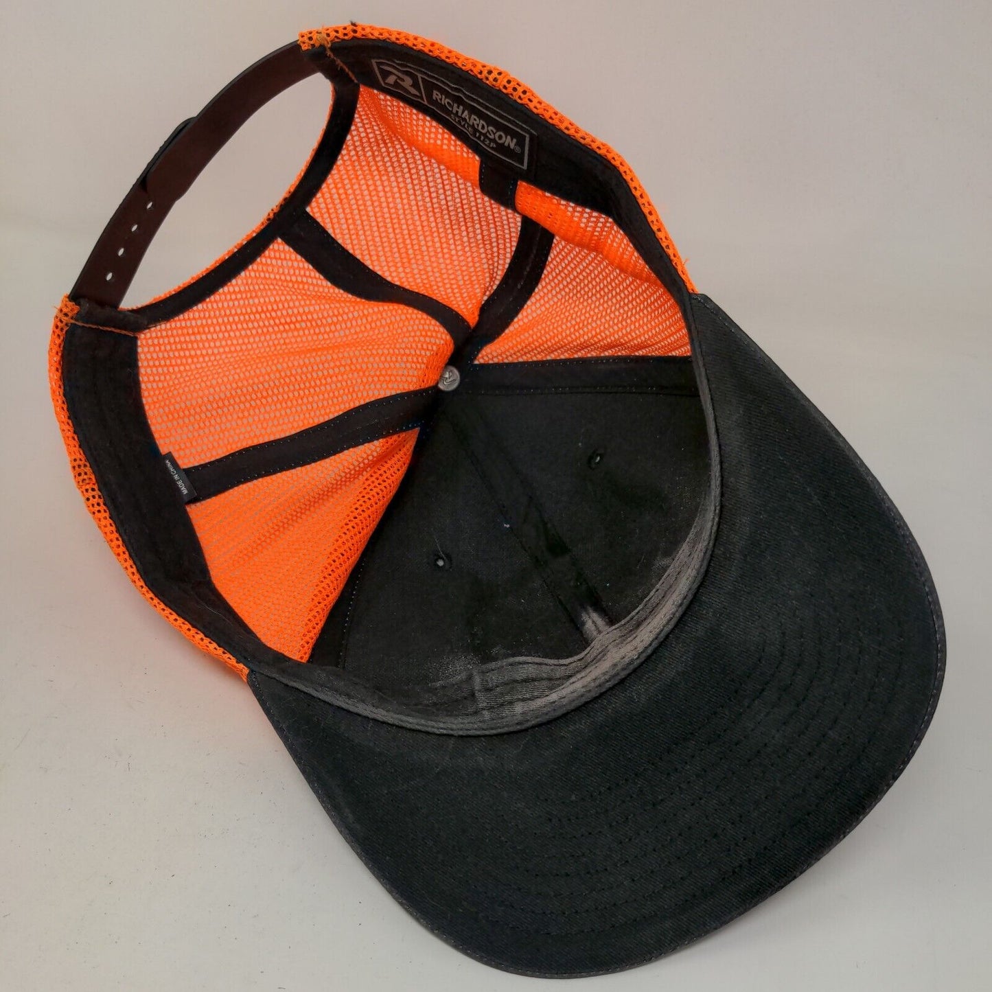 Richardson Men's Snapback Mesh Back Hat Black Orange Imavex Orange Baseball