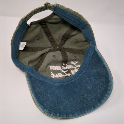 Let's Get Lost Slideback Hat Green OS Adjustable Embroidered 6 Panel Cotton