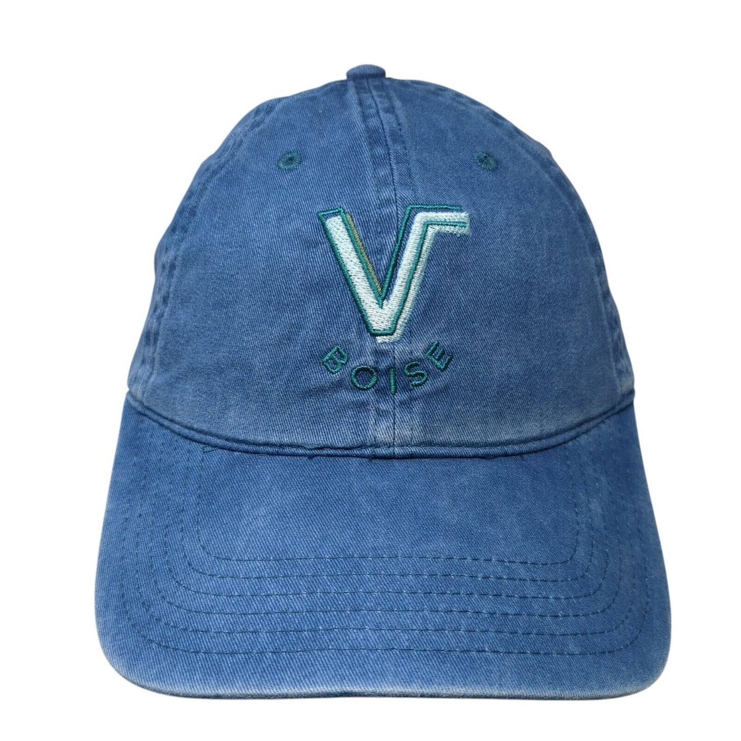 V Boise Slidebak Hat Blue One Size Adjustable Embroidered Denim 6 Panel Otto