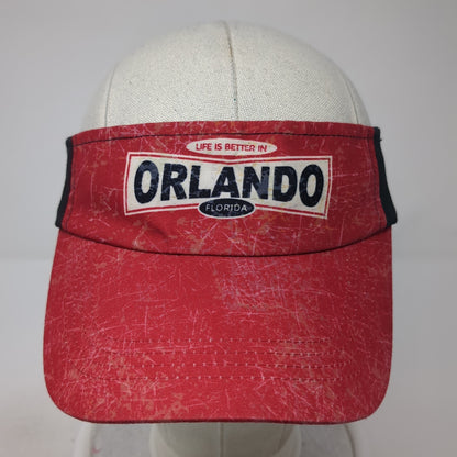 Life Is Better In Orlando Florida Strapback Visor Hat Red One Size