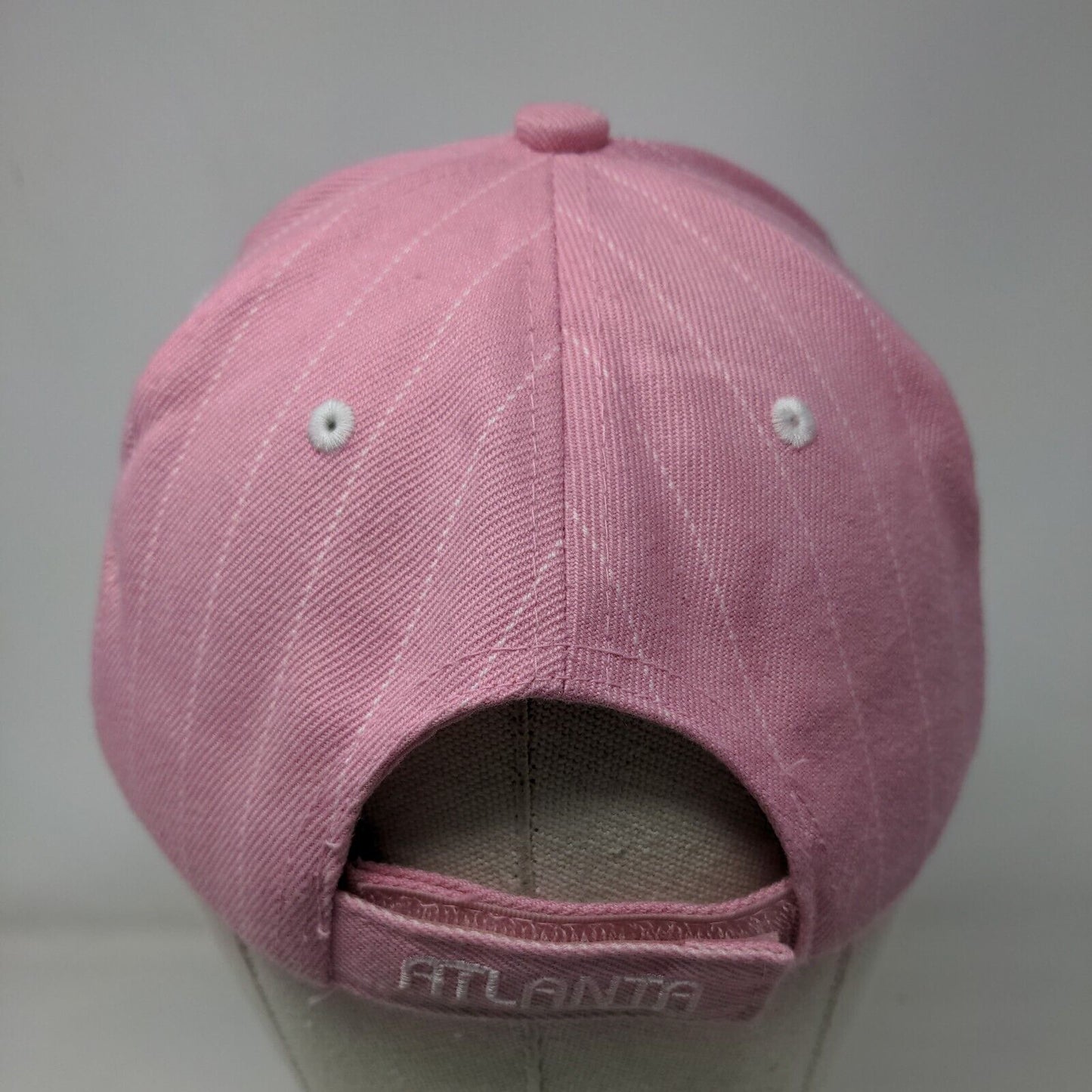 Atlanta Strapback Hat Pink One Size Adjustable Embroidered 6 Panel