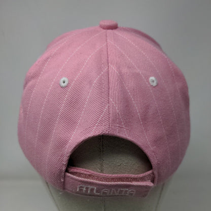 Atlanta Strapback Hat Pink One Size Adjustable Embroidered 6 Panel