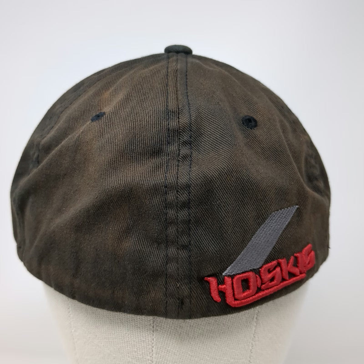 Hoskis 5 Panel Black Hat M Flexfit Embroidered Waterski Water Sports Logo