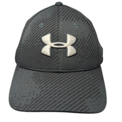 Under Armour Baseball Cap Gray L Stretch Fit Embroidered Tonal Pattern Hat
