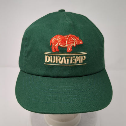 Duratemp Slideback Hat Green OSFA Adjustable Embroidered Leather Strap