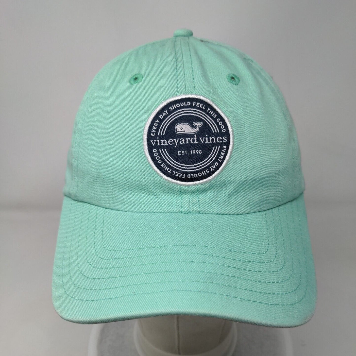 Vineyard Vines Slideback Hat Bluish-Green Adjustable Embroidered 6 Panel