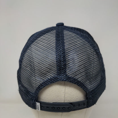 Hyperthreads Snapback Mesh Back Trucker Hat Blue One Size Embroidered