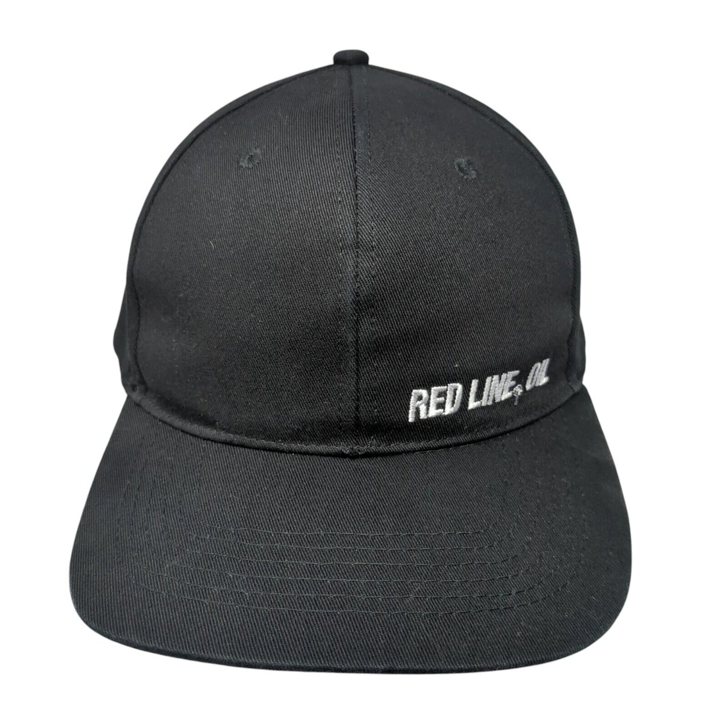 Red Line Oil Snapback Hat Black One Size Adjustable Embroidered 6 Panel Cotton