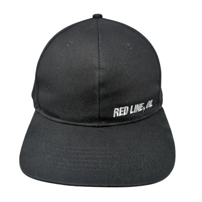Red Line Oil Snapback Hat Black One Size Adjustable Embroidered 6 Panel Cotton