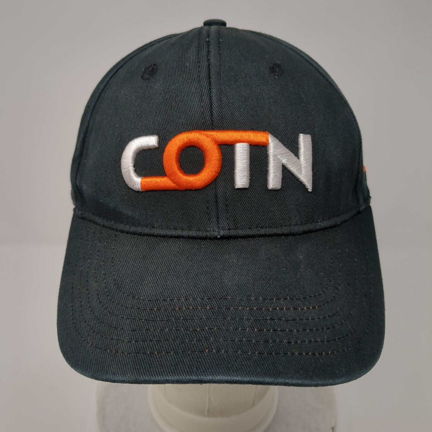 COTN Slideback Hat Black OSFA Adjustable Embroidered Solid 6 Panel
