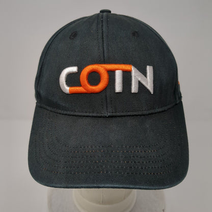 COTN Slideback Hat Black OSFA Adjustable Embroidered Solid 6 Panel