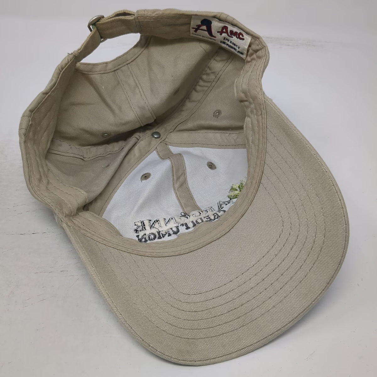 AMC Baseball Cap Beige One Size Argonne Credit Union Embroidered Slideback hat